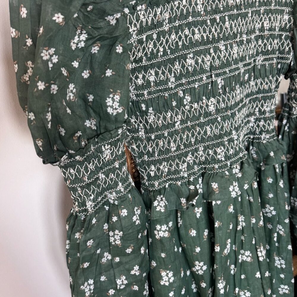 Jane 33 |Edward Smocking Linen Dress Chemise S - Picture 6 of 8
